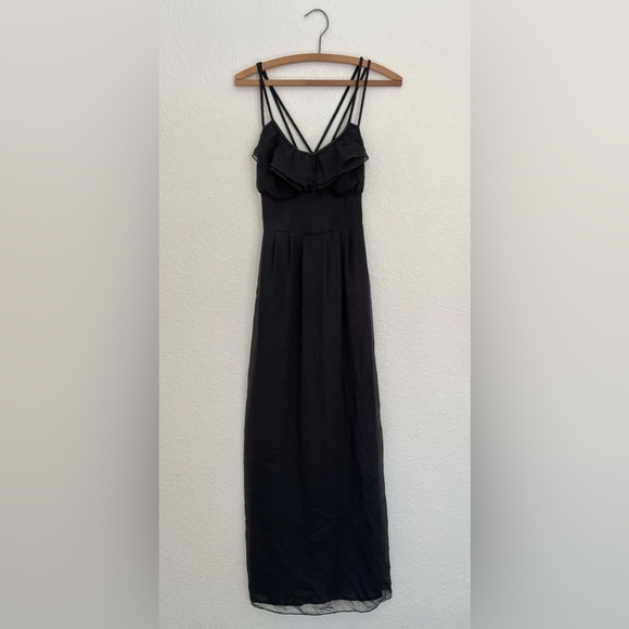 Jessica Simpson Dresses & Skirts - Women's Jessica Simpson Black Maxi Dress Ruffled Front Size Small